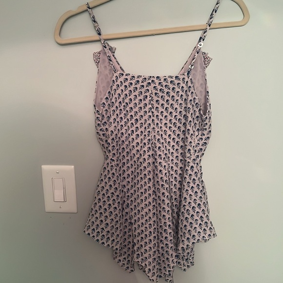 WOMENS TOP REBECCA TAYLOR BLUE/ GRAY FLORAL SIZE 2 - Picture 2 of 5